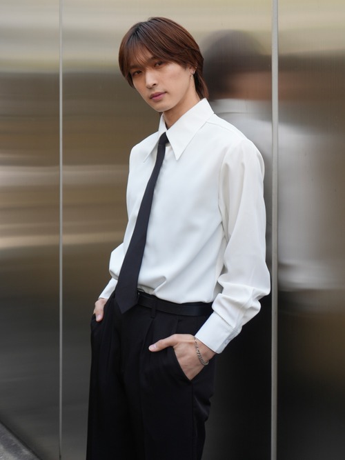 【ALUDE SELECT】relux fit necktie shirt（2color）