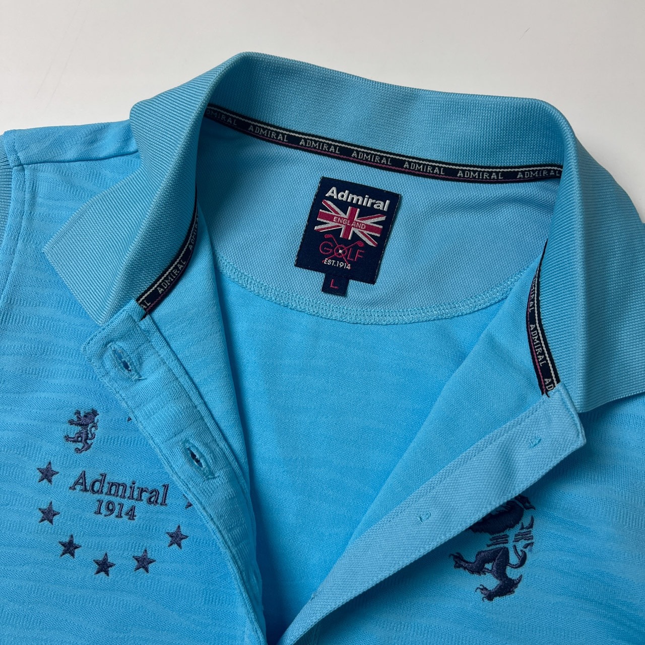 Admiral アドミラル ゴルフ ノースリーブ ポロシャツ L/水色