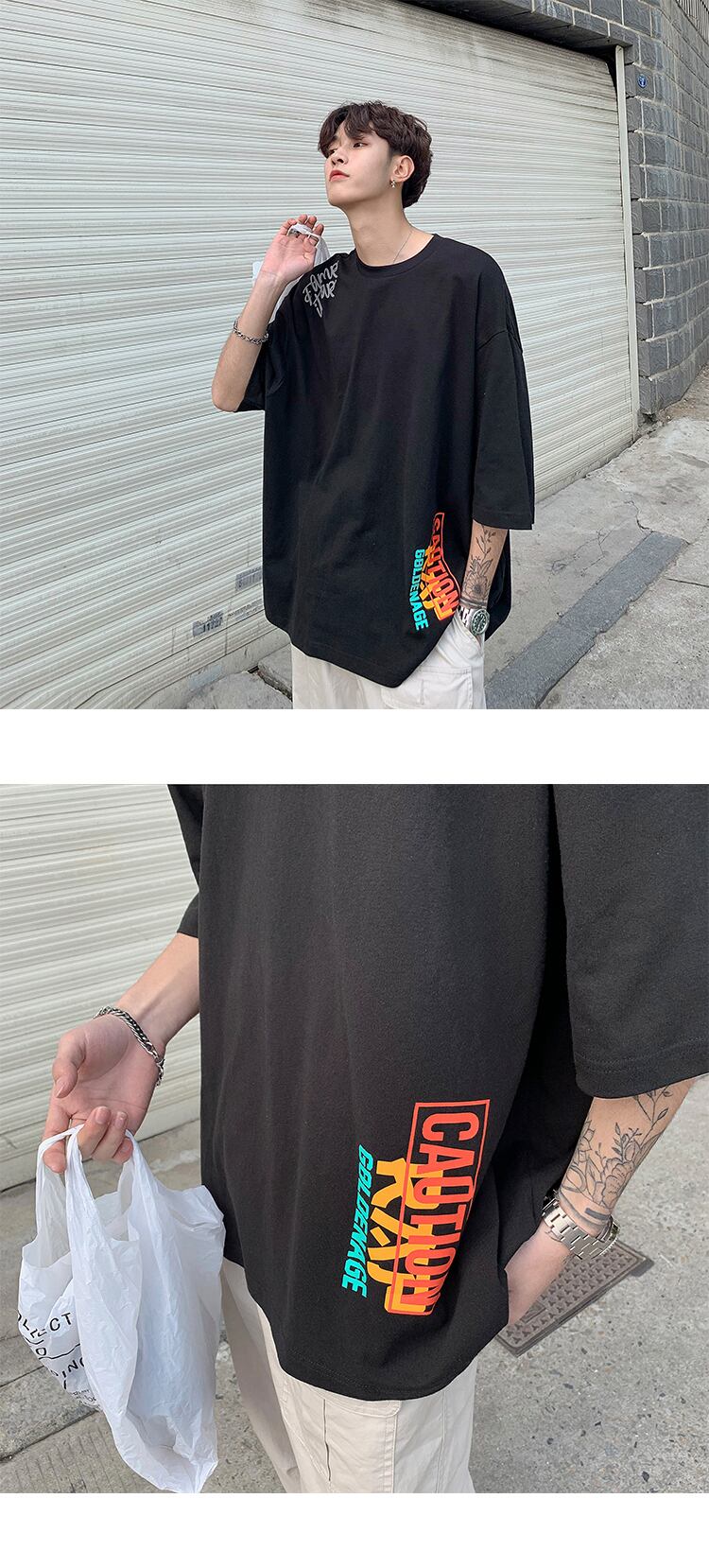 全2色 Tシャツ カットソー プリント カジュアル シンプル