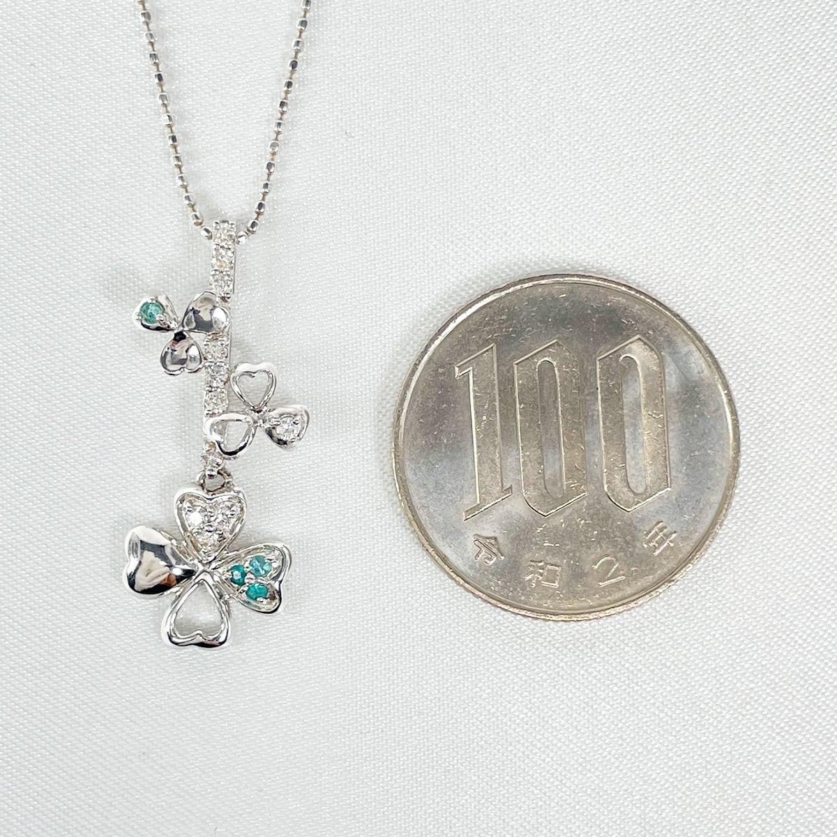 K18WG パライバトルマリン 0.05ct ダイヤ 0.13ct ネックレス K18WG パライバトルマリン 0.05ct ダイヤ 0.13ct ネックレス