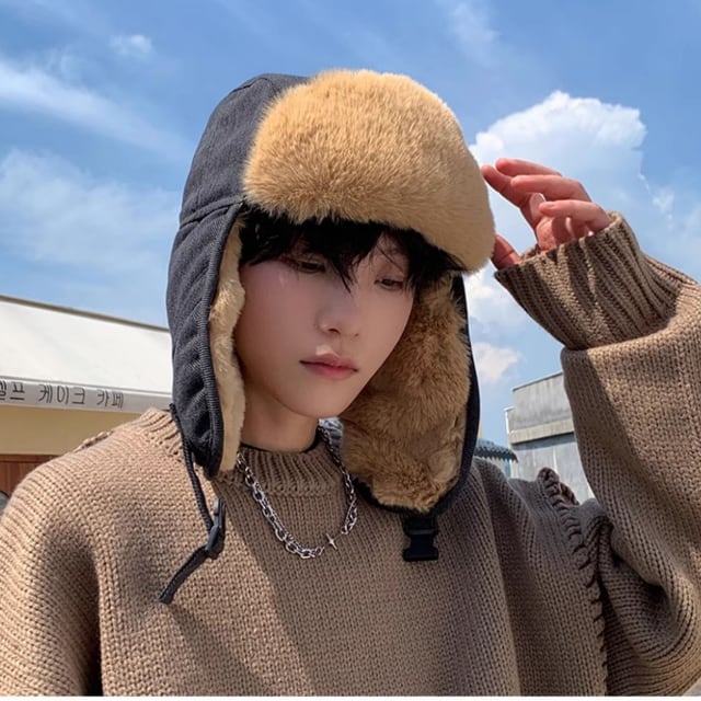 予約販売】パイロット帽子 メンズ ロシア帽 厚手 ファー イヤー