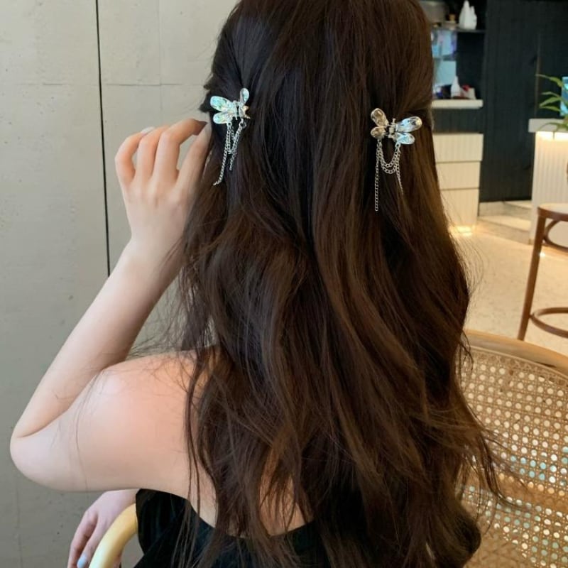 リボンバレッタ　ロゴリボン　ヘアアクセサリー　韓国