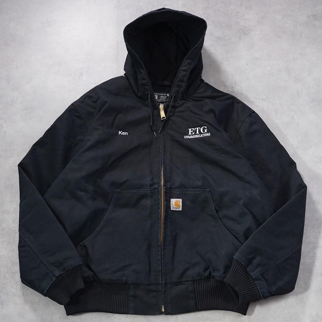 カーハート アクティブジャケット ジップパーカー 古着 XL 黒 17890