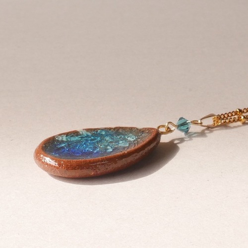 陶器ネックレス  みずたまりno.8 しずく