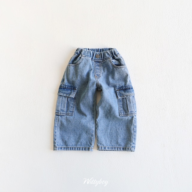 【取寄】witty boy|essential cargo denim|エッセンシャルカーゴデニム|5-21|kids&jr&mom|26 spring