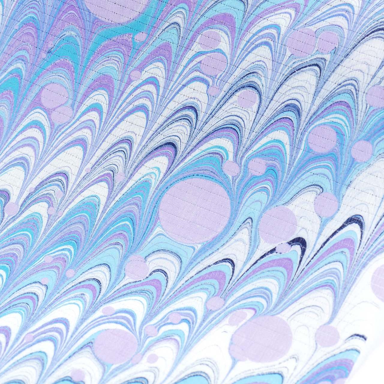 「流星群、光のベールを纏う墨流し」〜ピーコック×ドット柄〜セオアルファ