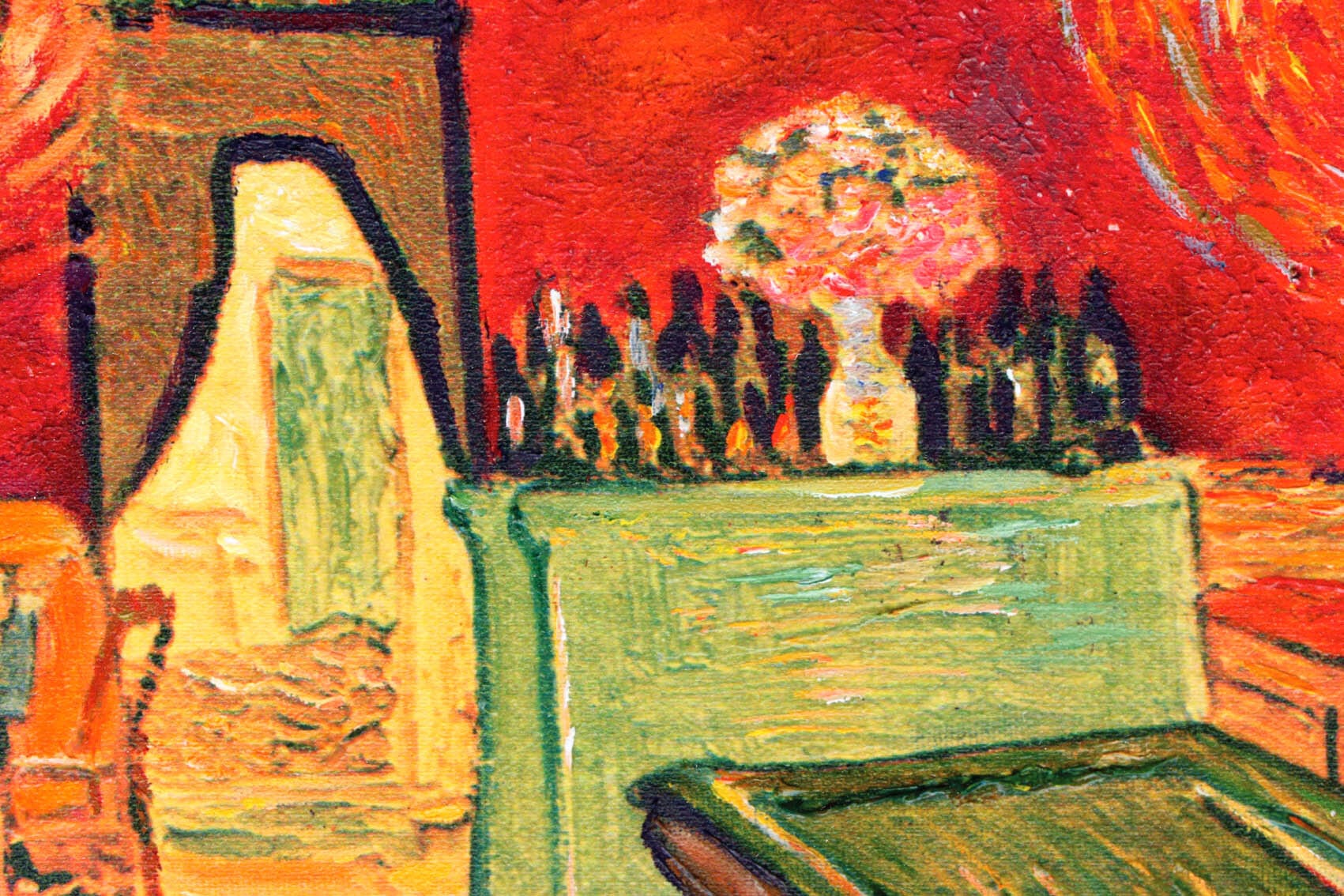 ゴッホ 絵画「夜のカフェ」額縁4色選択可能 作品証明書 展示用フック 限定エディション付複製画 ジークレ