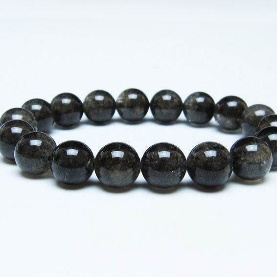 ブラックルチルクォーツ ブレスレット 12mm ブラックトルマリン トルマリネイテッドクォーツ 一点物 メール便可 [M便 1/10] 111-47054