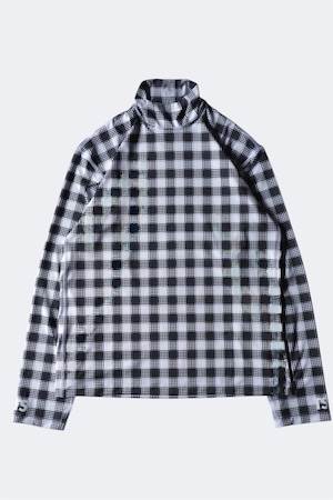 TSTS【RECYCLED POLYESTER TS TURTLENECK SHIRT-BLACK HALFTONE GINGHAM-】