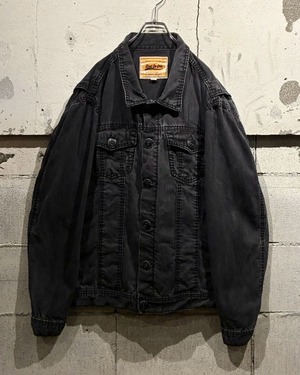 【Caka otto】“Rivet De Cru” Vintage Black Denim Tracker Jacket
