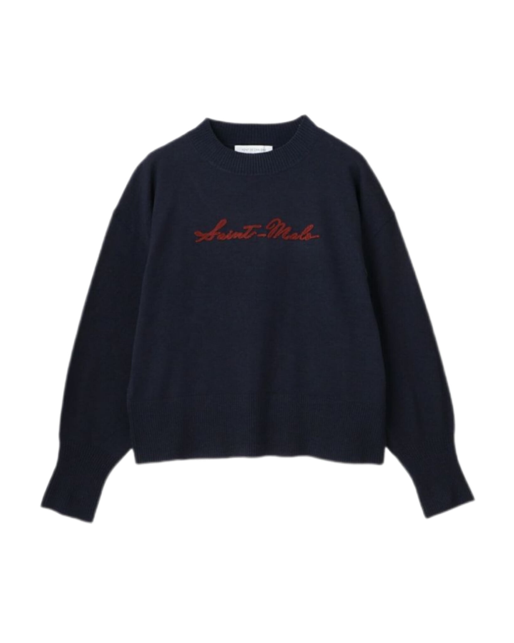【Pont de Chalons】saint-malo刺繍ニットプルオーバー / NAVY / 22571412