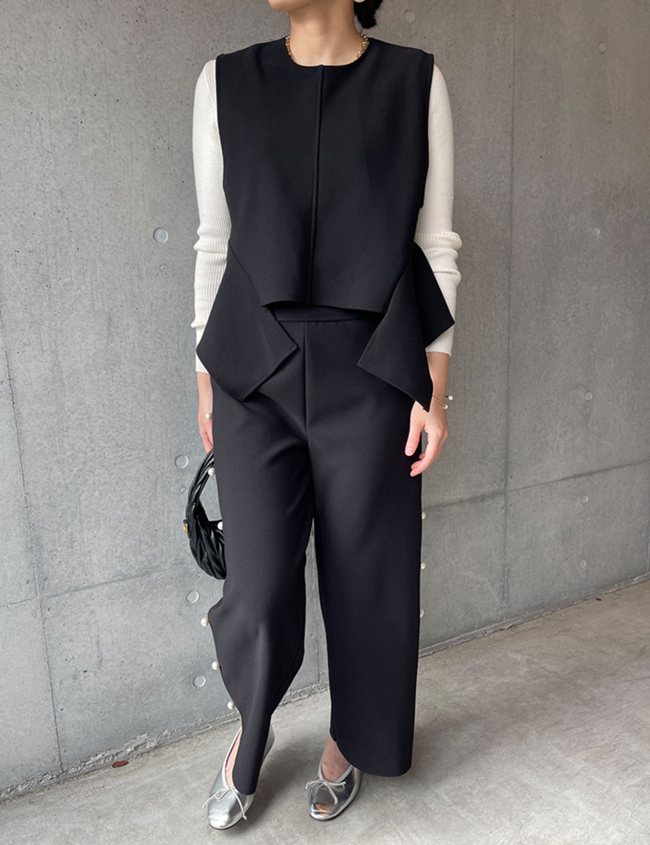 【24aw】Irregular Vest_Black