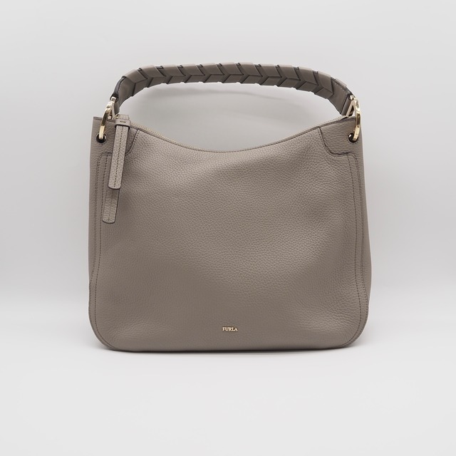 FURLA  ホーボーバッグ レザー グレージュ フルラ 付属品付き