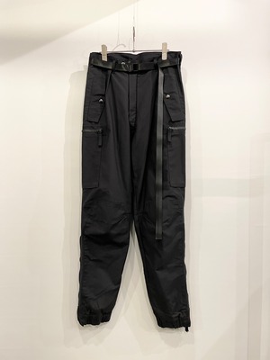 pre-fix multi parts cargo pants with industrial belt - black