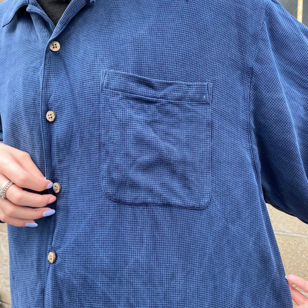 Tommy Bahama トミーバハマ 半袖 シルク 無地 アロハシャツ メンズXL