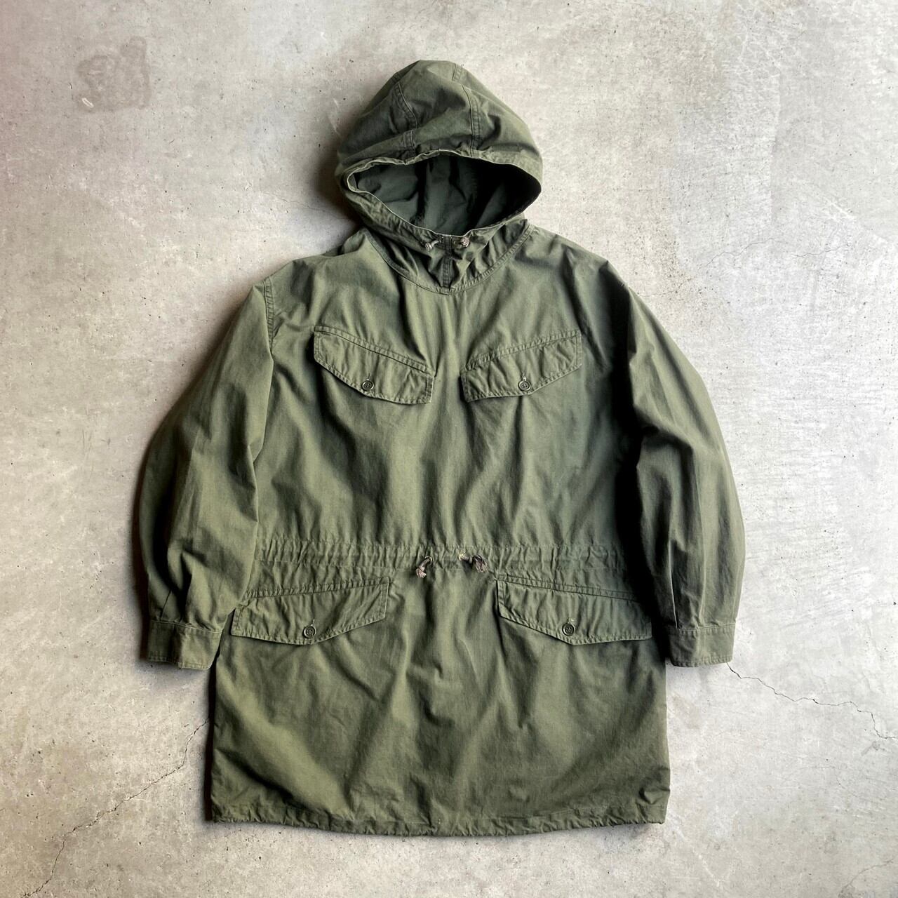 60年代 フランス軍 アノラックパーカー メンズl相当 古着 ユーロミリタリージャケット 60s ヴィンテージ ビンテージ スモックパーカー カーキ オリーブグリーン ミリタリージャケット Cave 古着屋 公式 古着通販サイト