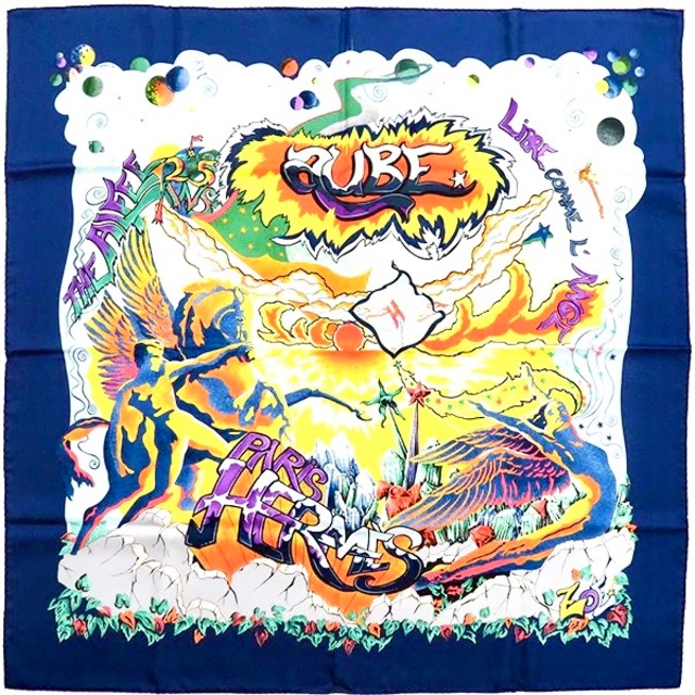 【HERMES】エルメス　カレ90　シルクスカーフ　THE ALFEE　25周年記念【夜明け】