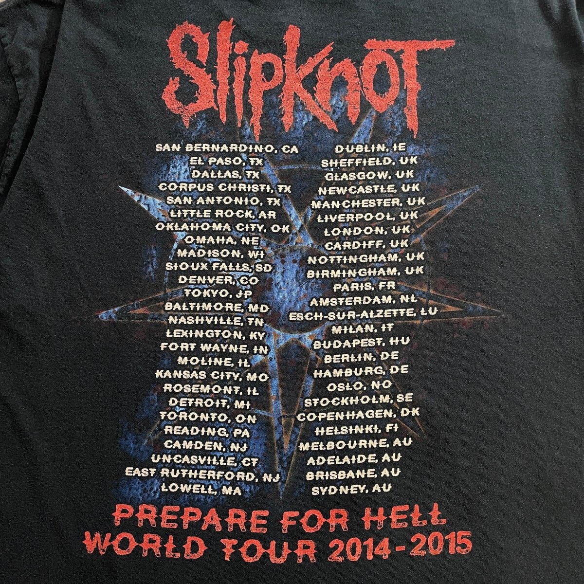 14-15年 Slipknot スリップノット PREPARE FOR HELL 世界ツアー バンド