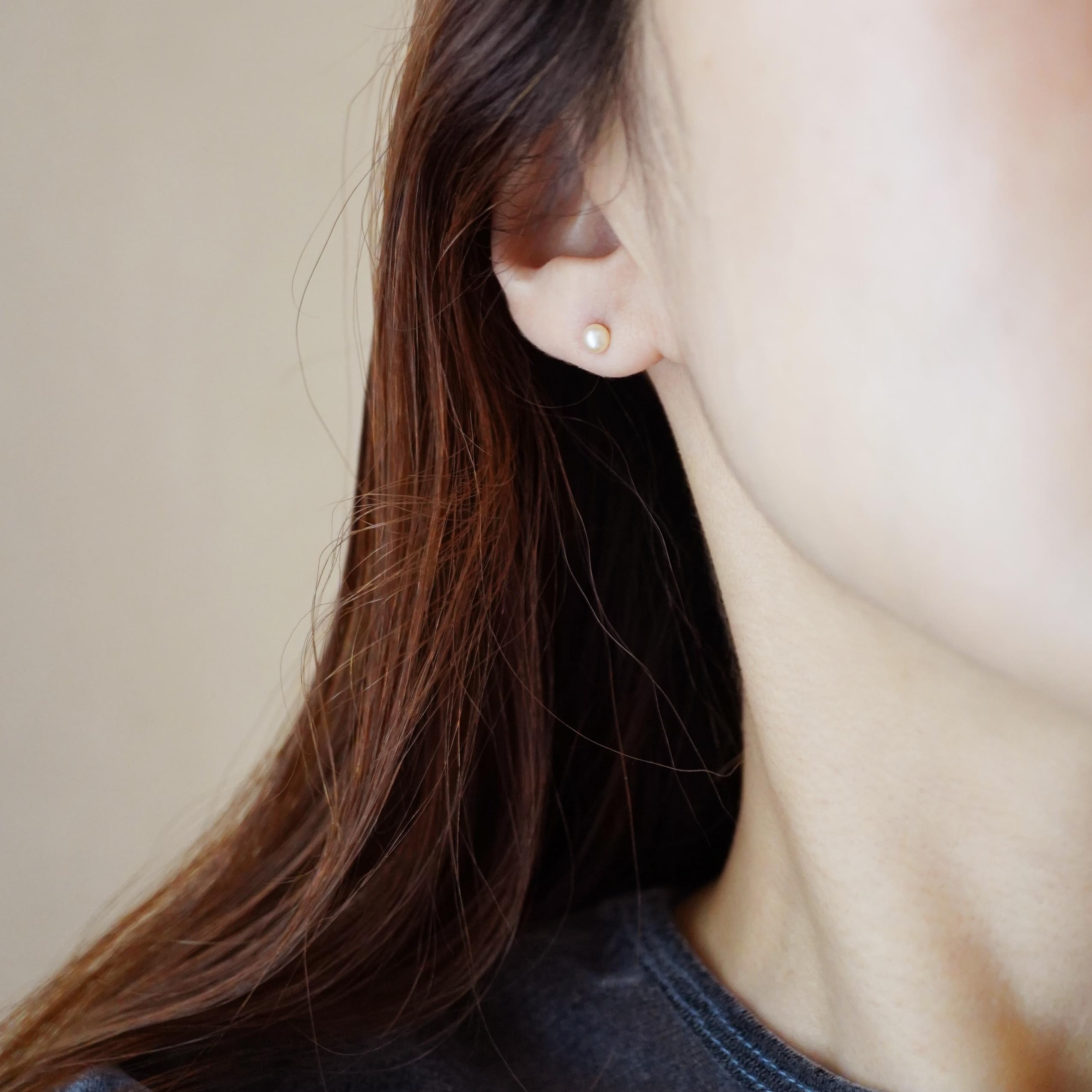 数量限定 14kgf 淡水パール一粒ピアスPK | temtem