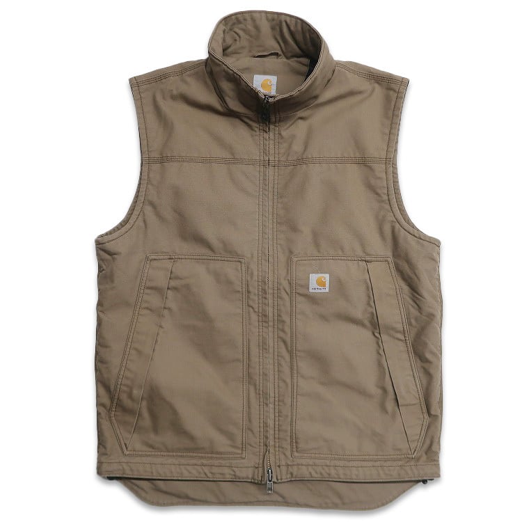 古着 WOLVERINE 裏ボア ダック ワークベスト ブラウン 表記：L