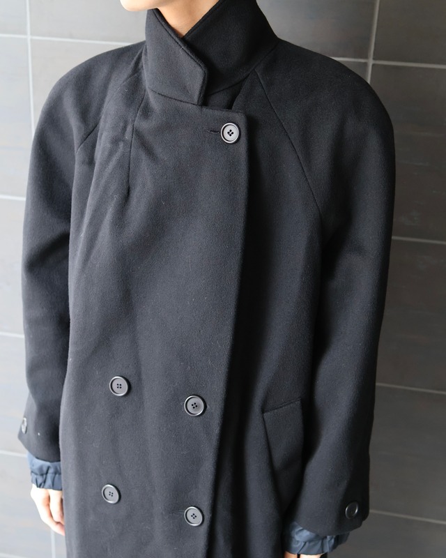 wool double breasted long coat