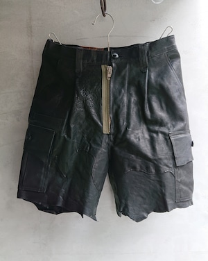 GOODKARMA DEVELOPMENT Lather Cargo Shorts  LAZY Black Color