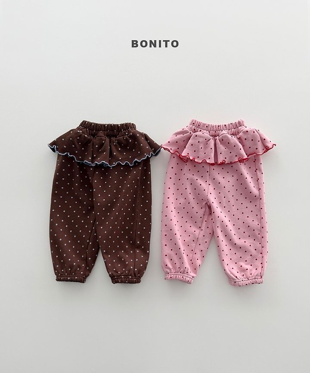 韓国子供服 / BONITO / 26Autumn / ドット柄 フリルジョガーパンツ / 秋服 *12M~JM *