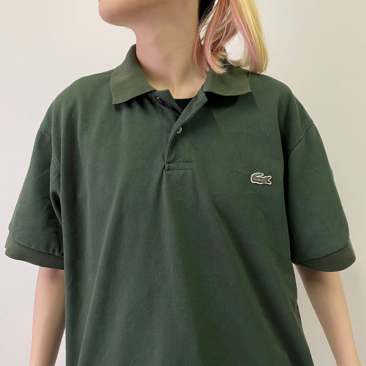 LACOSTE ラコステ 鹿の子 ポロシャツ メンズM-L相当 古着 ワン ...