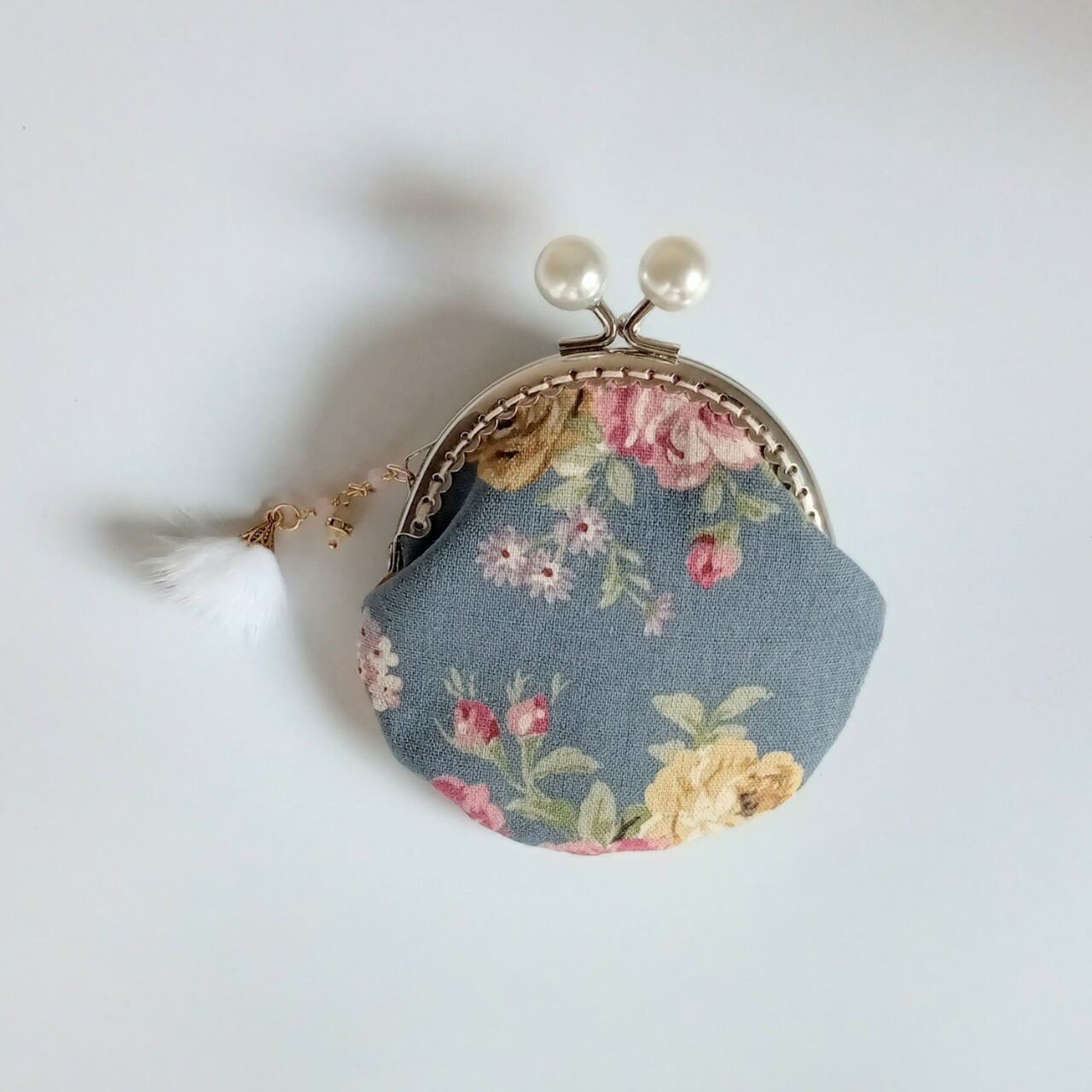 【ハンドメイド】がま口ポーチ・コインケース|ラグドール子猫(口金8.5センチ)