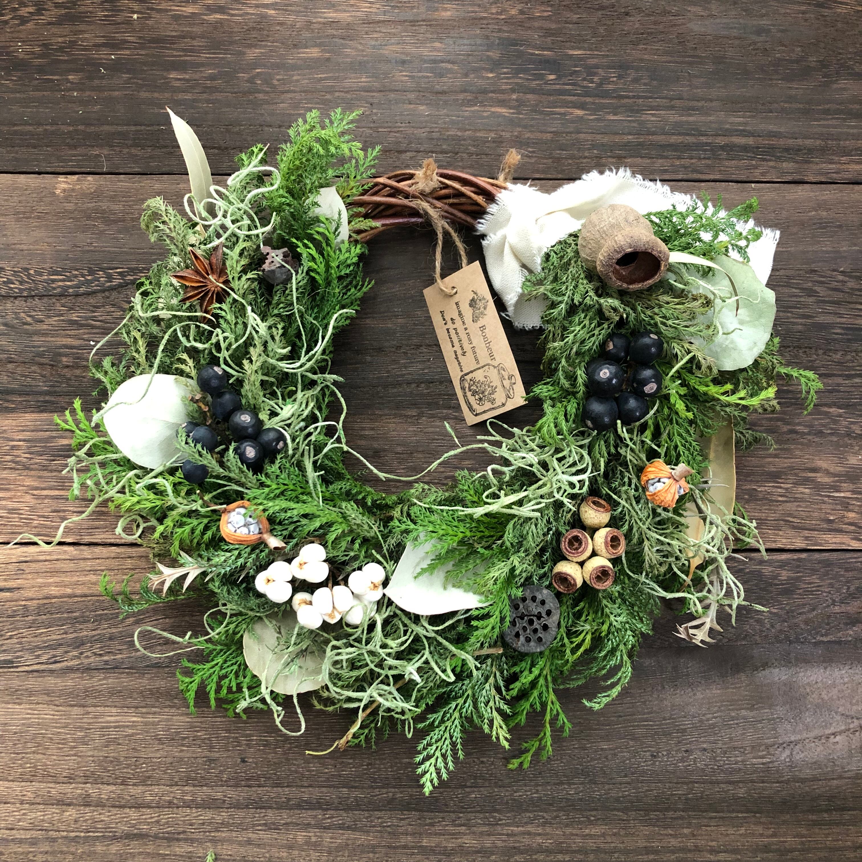 ドライフラワー　木の実　ナンキンハゼの実　ホワイトリース　木の実のリース d-haze14.jpg?thum=166&resize=600:*