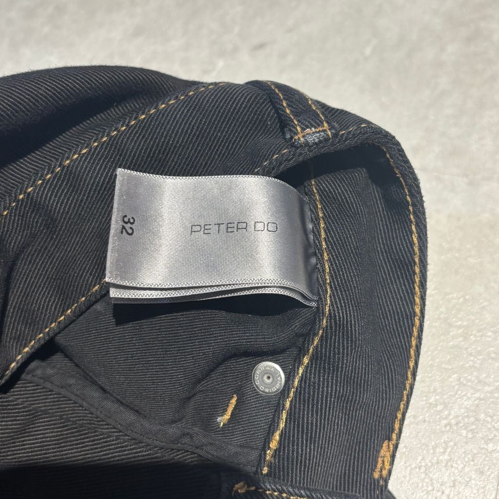 パンツ Peter do combo denim Peter Do Distressed high-rise wide-leg jeans Peter Do