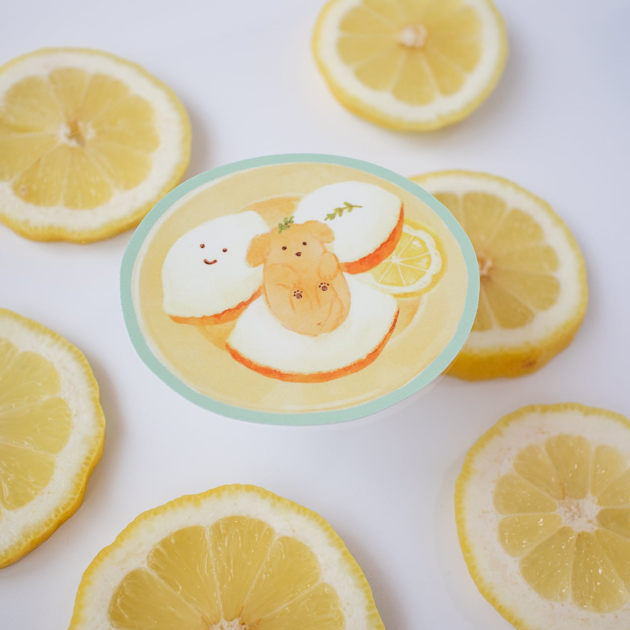 レモンケーキとわんこ ステッカー | teplopolka｜くまのほっこりグッズ