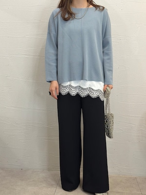 バックスリット春ニット