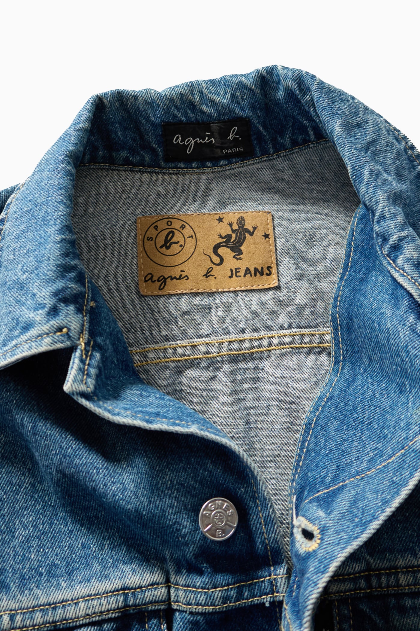 美品 agnis b.フランス製 デニムジャケット アニエスベーサンライズ期】 フランス製 agnès b. デニムジャケット