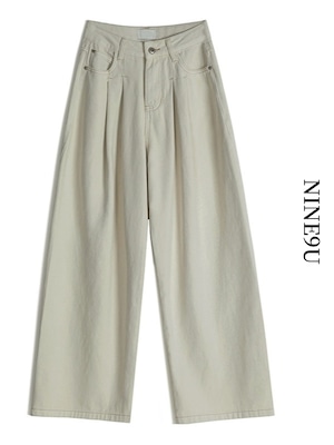 straight denim wide-leg pants 2color【NINE7594】