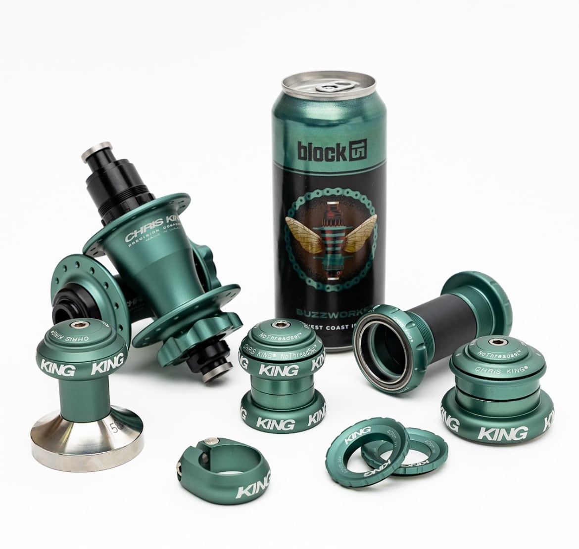 【新品未使用】CHRISKING 1-1/8 マットエメラルド Chris King NoThreadSet Headset - 1-1/8