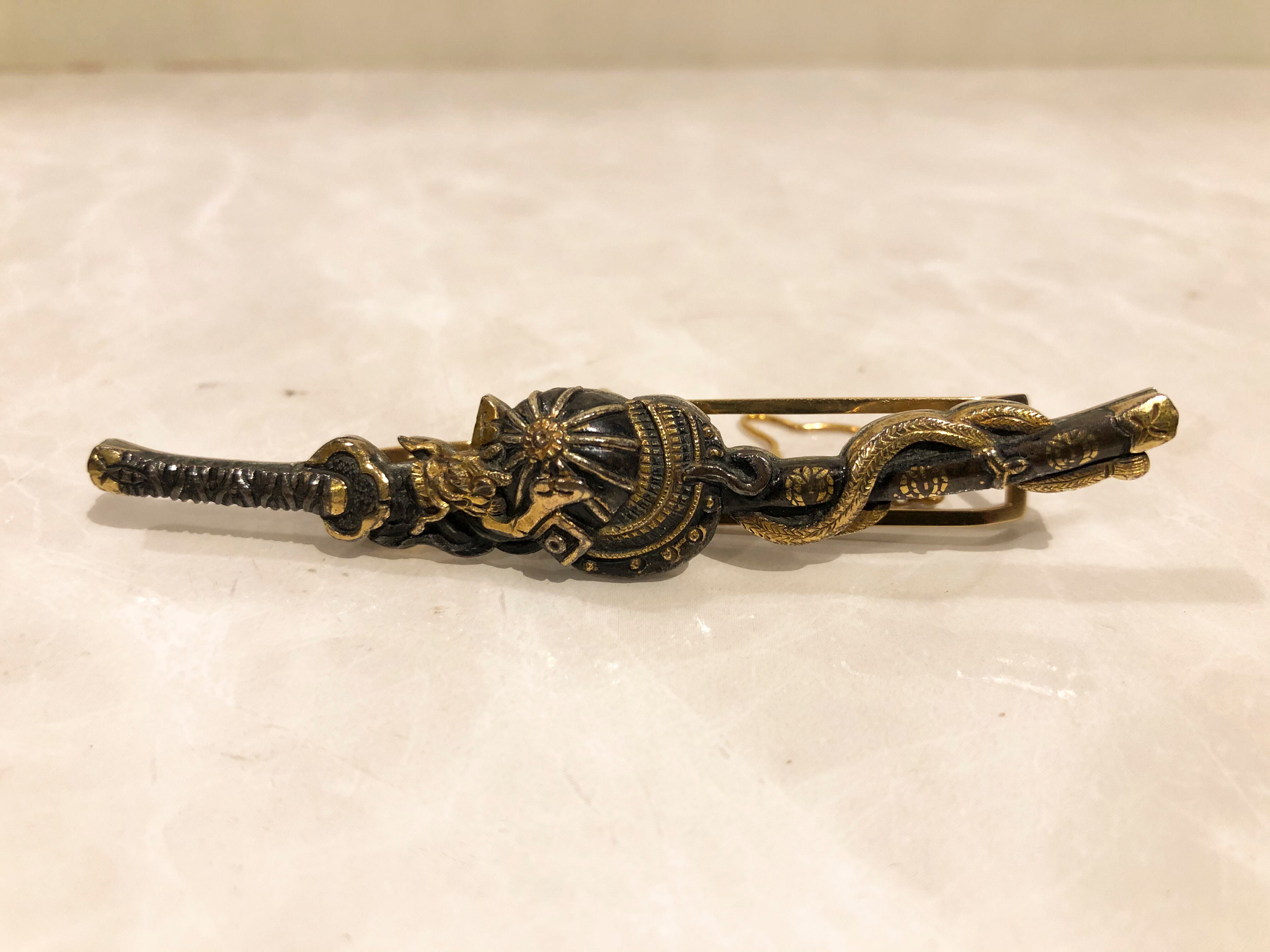 目貫　龍　赤銅　ネクタイピン 目貫龍赤銅ネクタイピン