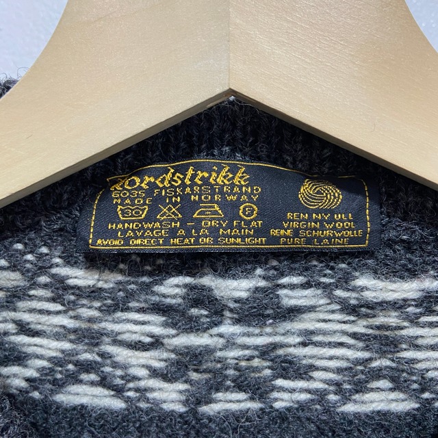 『送料無料』ノルディックカーディガン　セーター　ノルウェー製　ビンテージ　80s ウール