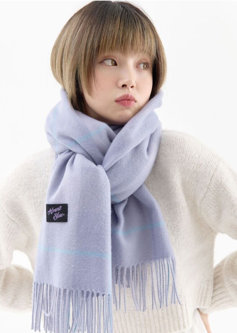 ☆LE SSERAFIM ウンチェ 着用！！【Almostblue】BLUSH CHECK MUFFLER