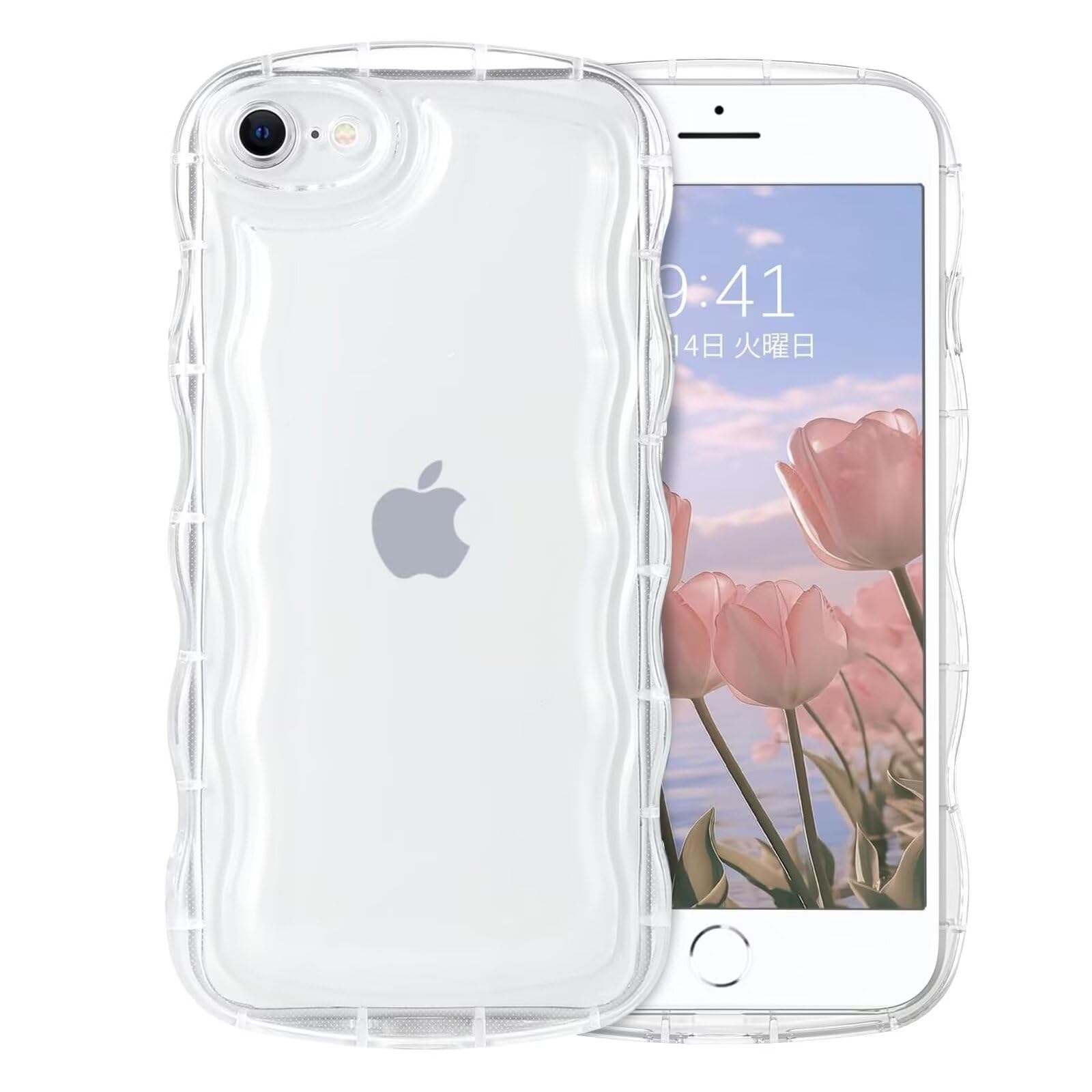 Casesmo いPhoneSE 第3世代 iPhone SE2 / iPhone8 / 7 ケース クリア 可愛い スマホケース 韓国 iPhone SE/SE2/SE3/7/8 カバー かわいい 人気 シンプル 滑り止め 薄型 軽量 耐衝撃 指紋防止 レンズ保護 ストラップホール付き シリコン TPU バンパー ス アイフォンSE/SE2/SE3/7/8 ケース4.7インチ 透明