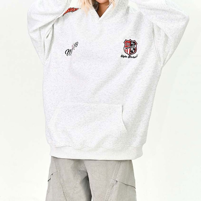 エンブレムスポーツフーディトップス 3col R01509