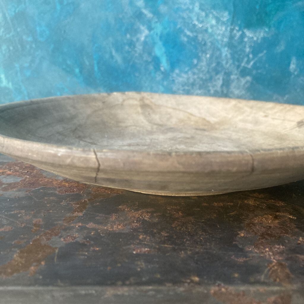 スウェーデン 19世紀 ビーチ材木皿 / 足踏みろくろ成形による温かな