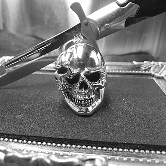 SKULL COMPLEX RING～silver ver～