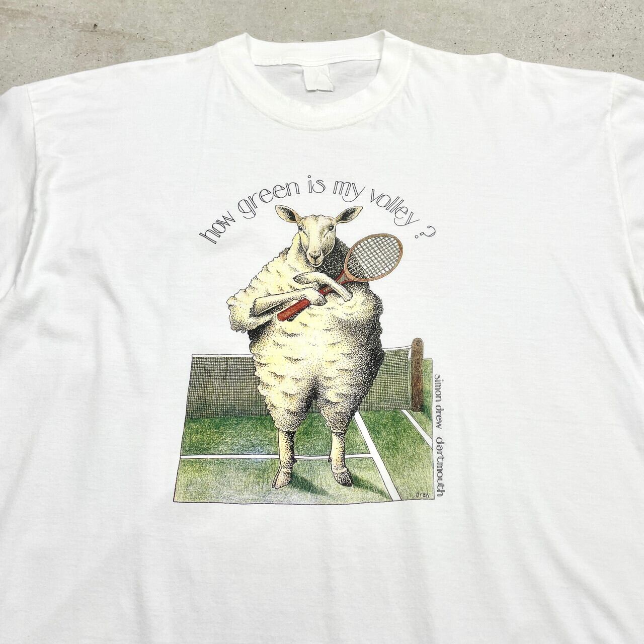 00年代 Simon Drew Dartmouth アートプリントTシャツ アニマル 羊
