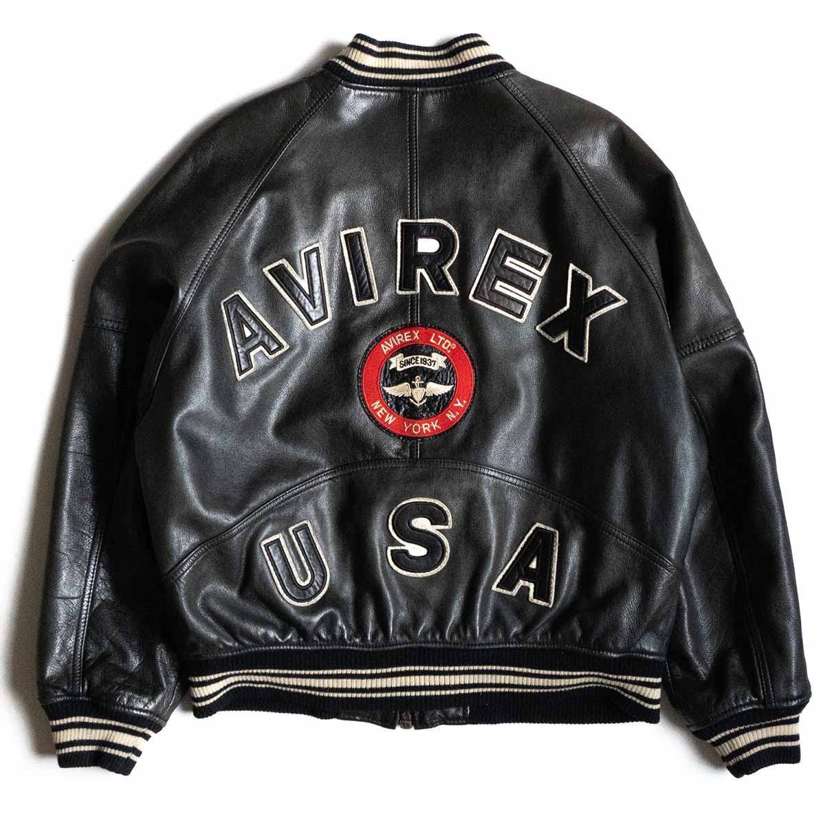 AVIREX ホースハイド オールレザースタジャン S