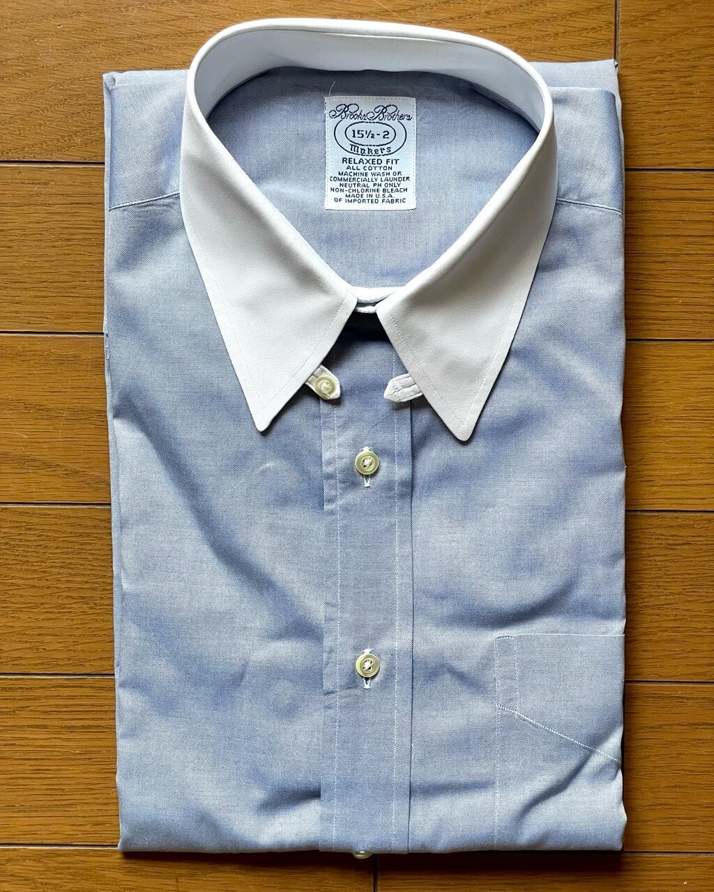 BROOKS BROTHERS USA製 タブカラークレリックOXシャツ