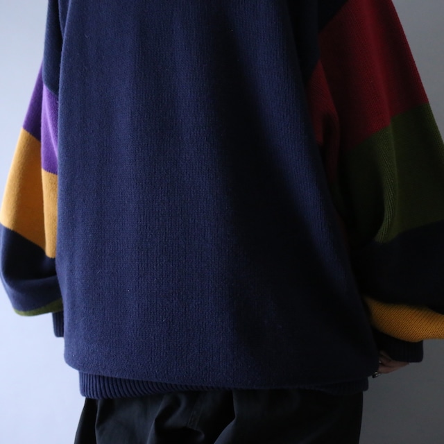 "TOMMY HILFIGER" good coloring over silhouette cotton sweater