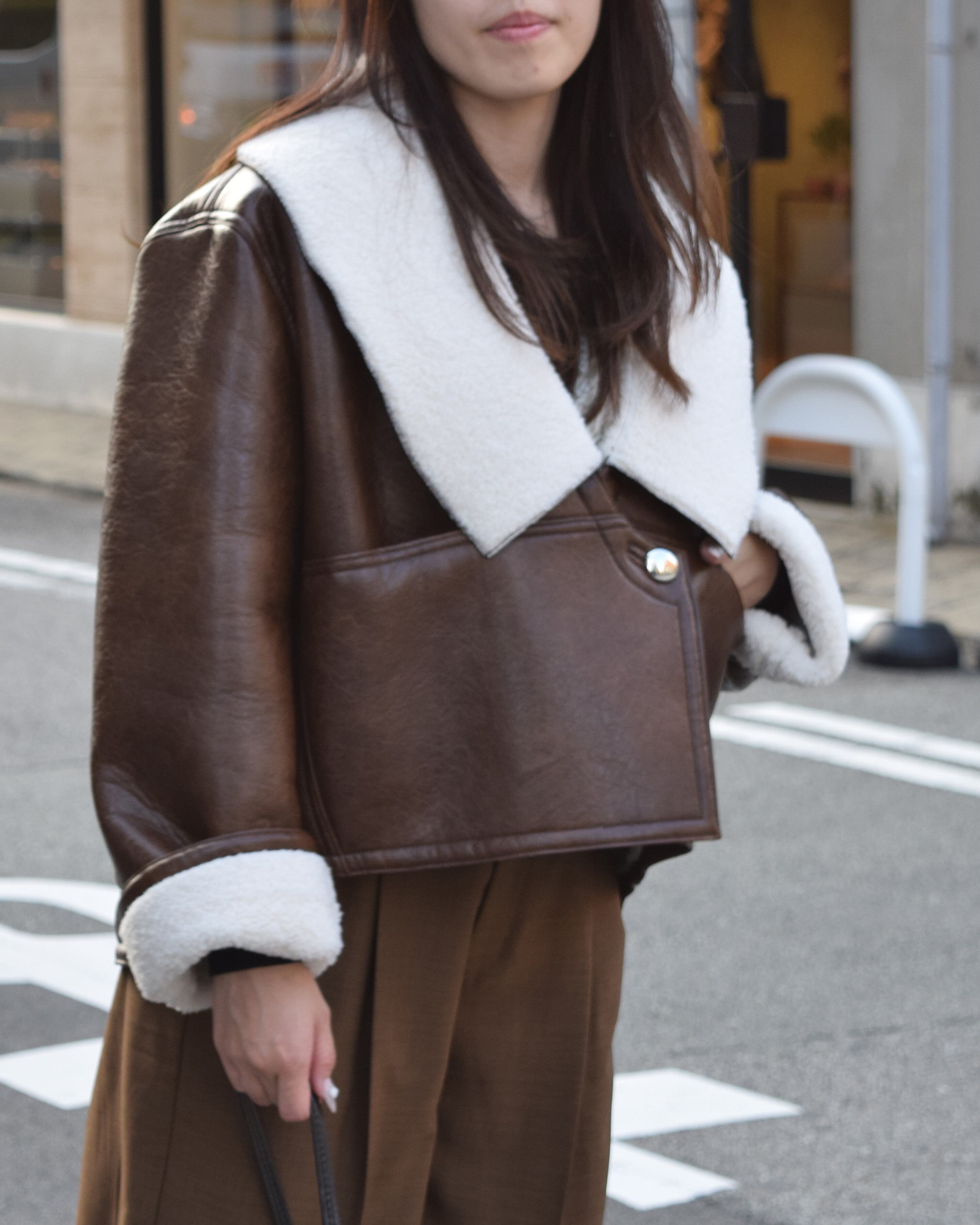 R772705 裏ボアフェイクレザージャケット | ROSIEE