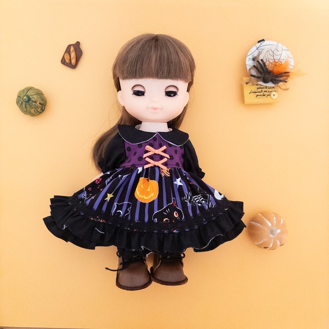 【ハロウィン企画】２段フリルワンピース（ハロウィン②）メルちゃんソランちゃん