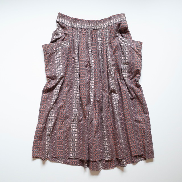 50-60s stripe printed side pocket skirt